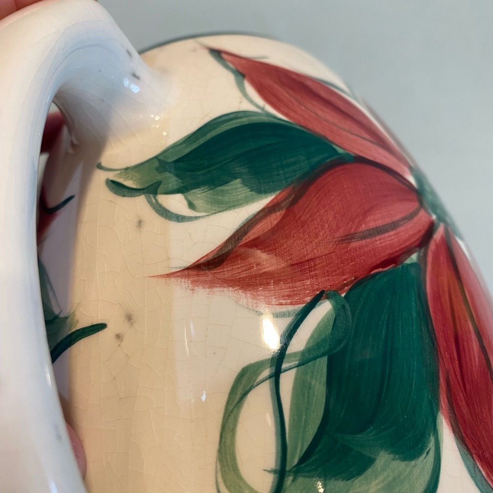 Gail Pittman Pottery Poinsettia Pitcher - Picture 14 of 15